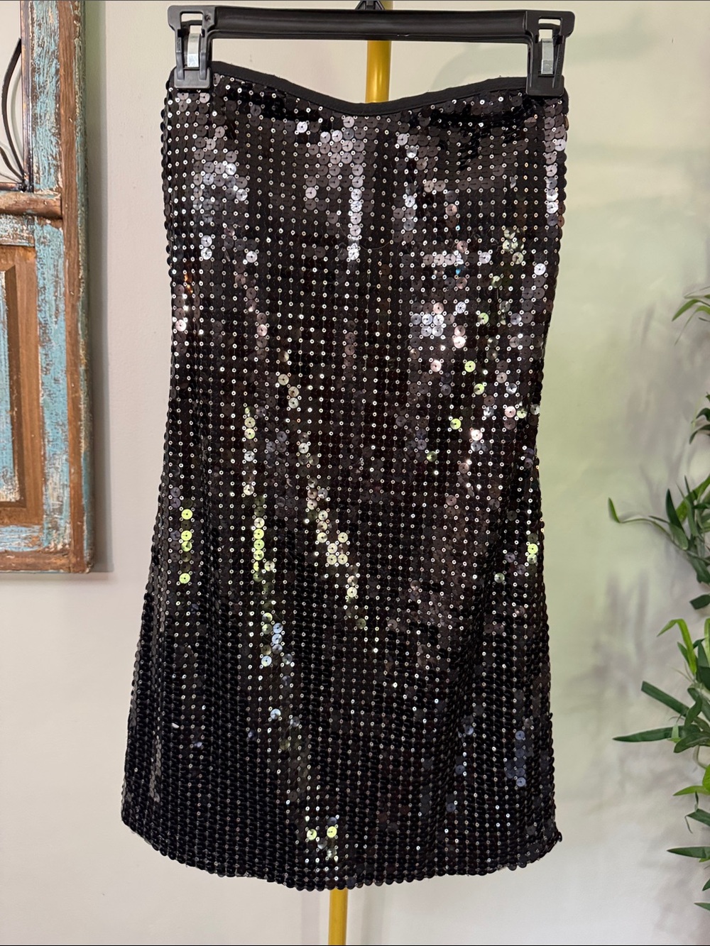 Trixxi Black Sequin Strapless Dress